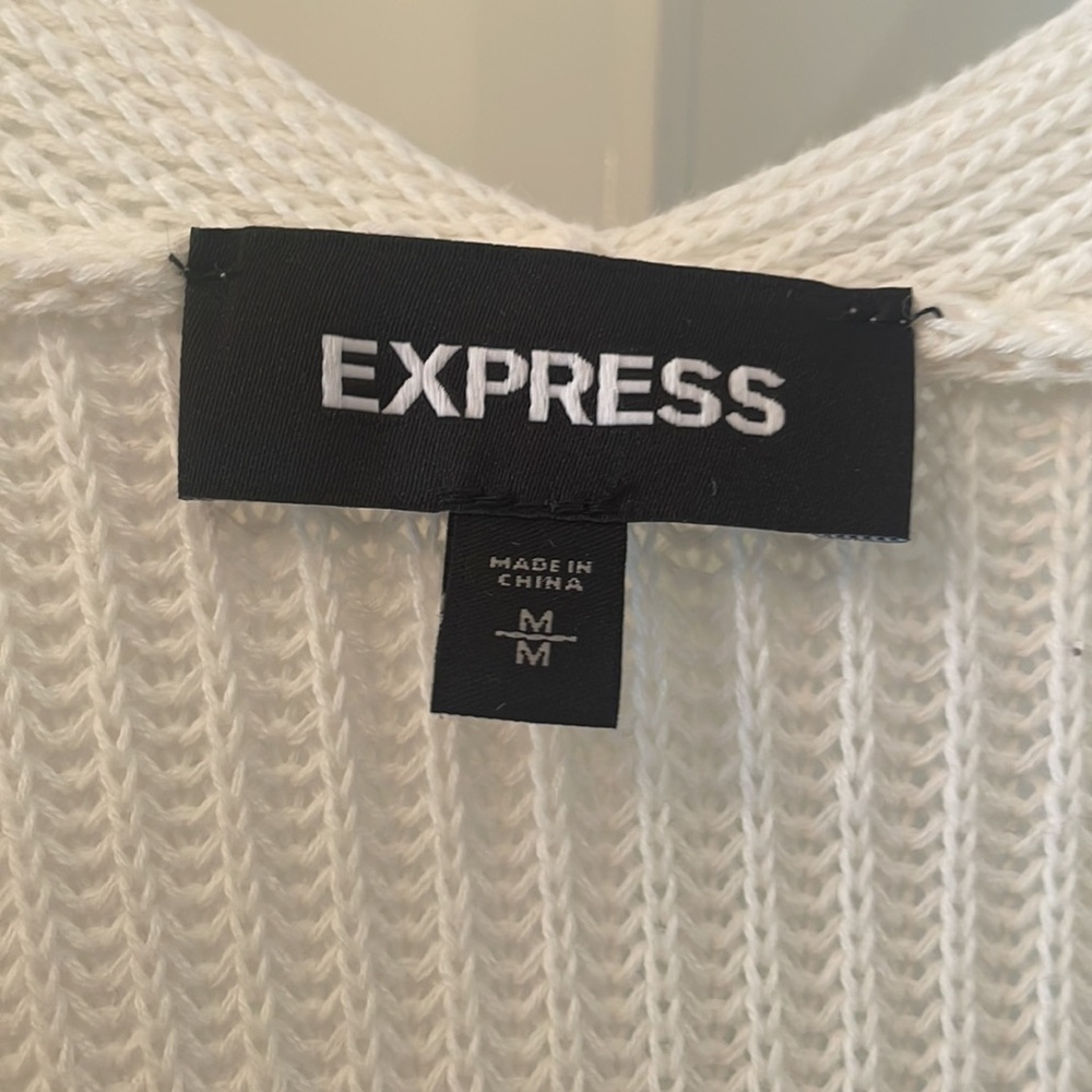 Express White High-Low Sweater - Picture 3 of 5